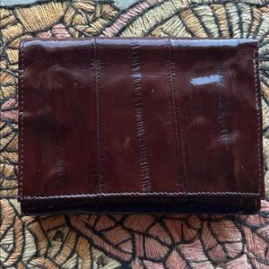 Vintage élan of California genuine eel skin made in Korea men’s trifold wallet